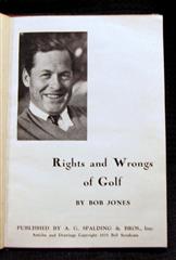 RARE FIRST EDITION RIGHTS AND WRONGS OF GOLF 1935 BOBBY JONES - FIRST EDITION BO